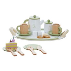 teamson kids 木製玩具下午茶具套組, 綠色, 1組