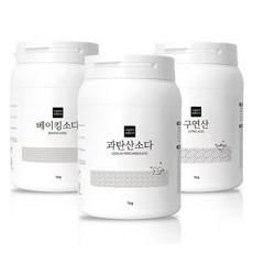 가성비가브랜드다 베이킹소다 1kg + 과탄산소다 1kg + 구연산 1kg 세제 세트, 1세트