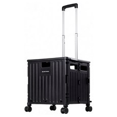 BLACK DOG 黑狗 星軌X2 拉桿摺疊收納車/黑化折疊購物車 升級萬向輪 50L, 夜幕黑, 1個