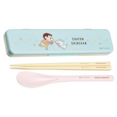 Skater 掀蓋環保餐具組 含收納盒 18cm, 蠟筆小新, 1套, 筷子 + 湯匙 + 收納盒