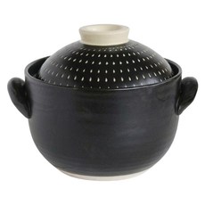 MEISTER HAND OKATTE系列 飛釉紋3合炊飯陶鍋 黑色, 1個, 23.5cm