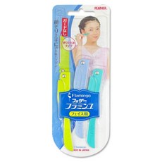 FEATHE FLAMINGO 折疊式修容刀3入組 FLL3, 1套, 標準藍