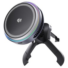 아트뮤 Qi2 25W 맥세이프 초고속 차량용 무선 충전기, 블랙, QC110