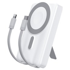 와피크 무선 고속충전 맥세이프 기내반입 보조배터리 10000mAh 멀티단자, 화이트, M6