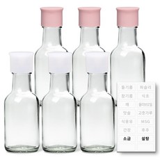 헥사 실리콘뚜껑 꾹꾹 원형 오일병 투명 6p + 투명 라벨 디저트, 1개, 150ml