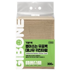 기본에 뽑아쓰는 무표백 대나무 키친타올, 1개, 300개입