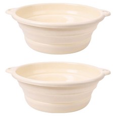 하이퍼플래닛 다용도 더블고리 접이식대야 소형, 크림, 2개 크림, 2개