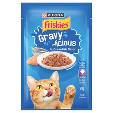 프리스키 고양이 퓨리나 그레이비 바다생선 주식 습식 파우치, 70g, 12개, 닭 70g, 12개, 닭