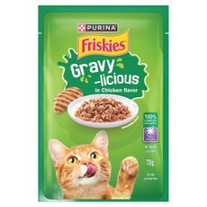 프리스키 고양이 퓨리나 그레이비 치킨 주식 습식 파우치, 12개, 70g 12개, 70g
