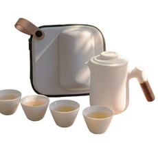 ohubancha 馬克杯 便攜式 陶瓷 茶壺 4人 茶道組