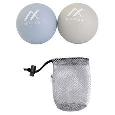 iNEXTION 筋膜按摩療癒球2件組 附兩用網袋, 灰色 + 藍色, 1套