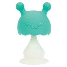 Nuby 矽膠蘑菇固齒器, 藍綠色, 1個, 固齒器
