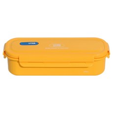리빙크리에이터 지켜롱 전자레인지 스테인리스 김밥 도시락통 옐로우, 1개, 470ml