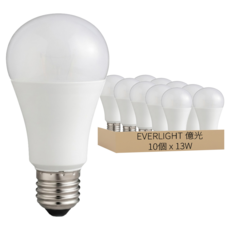 EVERLIGHT 億光 超節能球泡燈 13W, 冷白, 10個