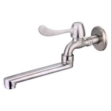 LEADER 麗達 304 不鏽鋼自由栓壁式單冷水龍頭 出水管18cm LBE ST235-18, 1個