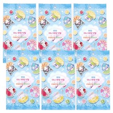 산리오 캐릭터 휴대용 미니 부채 키링, 랜덤발송, 6개 랜덤발송, 6개