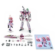 BANDAI 1/100 HG 009 超時空要塞 VF-31C 英雄式 米拉潔 法莉娜 吉納斯座機 組裝模型 豪華套組, 1個
