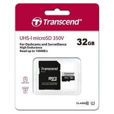 Transcend 創見 USD350V High Endurance microSDHC 高耐用記憶卡 附轉卡 UHS-I U1 TS32GUSD350V, 1個, 32GB