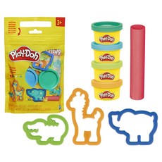 Hasbro 孩之寶 Play-Doh 培樂多 迷你野生動物主題模具組, 混和顏色, 113g, 1組