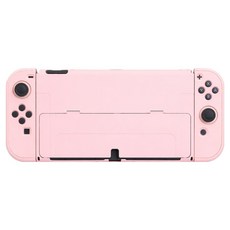 스페이스쉴드 닌텐도 스위치 OLED 호환 스탠다드 솔리드 분리형 PC 하드 케이스, 핑크, 1개