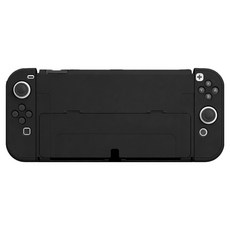 스페이스쉴드 닌텐도 스위치 OLED 호환 스탠다드 솔리드 분리형 PC 하드 케이스, 블랙, 1개
