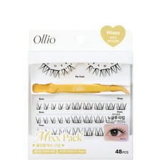 Ollio 免膠水混合包Plus Wispy假睫毛, 1個, 黑色