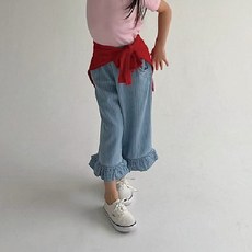 Saint Doll 兒童款迷你荷葉邊牛仔褲