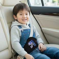 카이프 메탈카드봇 어린이 안전벨트 높이조절패드, 블랙, 1개