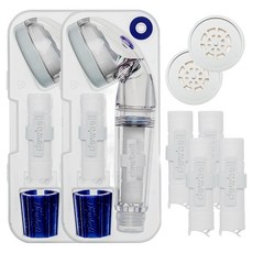 Dewbell 旅行用蓮蓬頭2件組 + 沉積物濾芯4入 + 防水垢濾芯2入