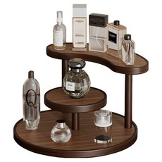 Yehome Circle Wood 化妝品廚房浴室收納架
