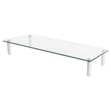 엔산마운트 강화유리 모니터 받침대 MR-061, Transparent + Matte White, 1개