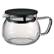 HARIO 好璃奧 茶乃丸茶壺 380ml 日本製 耐熱玻璃 附濾網 黑色 TPM-38-B 1個