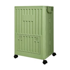 ONE HOUSE 玉川大容量側開附輪收納箱 85L, 抹茶綠, 1個
