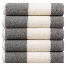 SOFT TOUCH 色織 Grand 毛巾 200g 40支 精梳棉, 灰色, 5個
