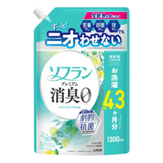 LION 獅王 Soflan 強力消臭柔軟精 清新綠香 補充包, 1個, 1.3L