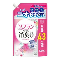 LION 獅王 Soflan 強力消臭柔軟精 粉色花香 補充包, 1個, 1.3L