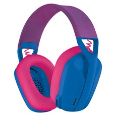 logitech 羅技 輕量雙模電競藍牙耳麥, 藍色 + 樹莓色, G435