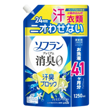 LION 獅王 Soflan 強力消臭柔軟精 柑橘皂香 補充包, 1個, 1250ml