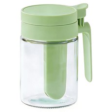 DeLi Life 德利生活 單手開蓋帶勺實用型調味罐/廚調料房罐 綠色, 1個, 320ml