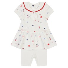 Happyland 嬰幼兒海洋風短袖連身裙上下套裝