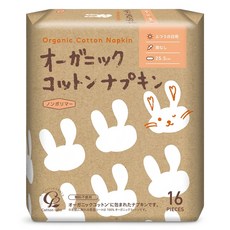Cotton labo 丸三 有機棉護墊 無翼, 1套, 16片, 25.5cm