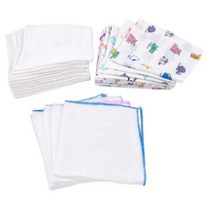 하라로이 맞춤 순면 엠보 가제손수건 입 얼굴세안용 15p 랜덤발송 + 수유 침받이용 10p + 엉덩이 바디용 5p 세트