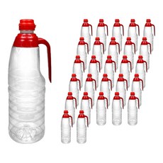 窄口PET瓶把手 1L + 紅色瓶蓋組, 28套