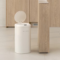 VISVIVA 感應式 D-Edge 垃圾桶 27L, 1個, 奶油色