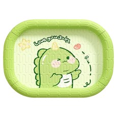 Kyhome 卡通乳膠冰絲寵物窩/寵物冰墊/降溫涼席睡墊/寵物透氣涼墊/貓窩/狗窩, 蒂安綠恐龍, 1個