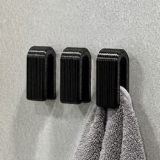 모나코올리브 무타공 볼픽스 타월걸이, 블랙, 3개