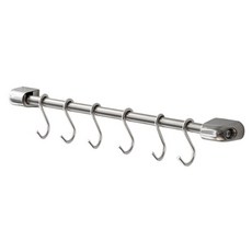 LazyCorner 懶角落 不鏽鋼壁掛置物桿 6鈎 40cm, 單一顏色, 1個