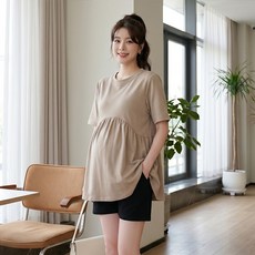 인피어스 임산부 루즈핏 소프트 반팔 티셔츠 I263-0364