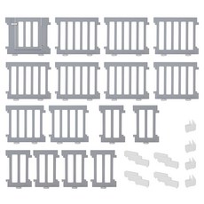 에듀플레이 우디 베이비룸 16p 문세트 2400 x 2200mm, 그레이, 1세트 그레이, 1세트