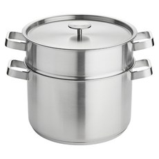cookever 電磁爐 Lux 不鏽鋼義大利麵鍋套裝 銀色, 1套, 24cm
